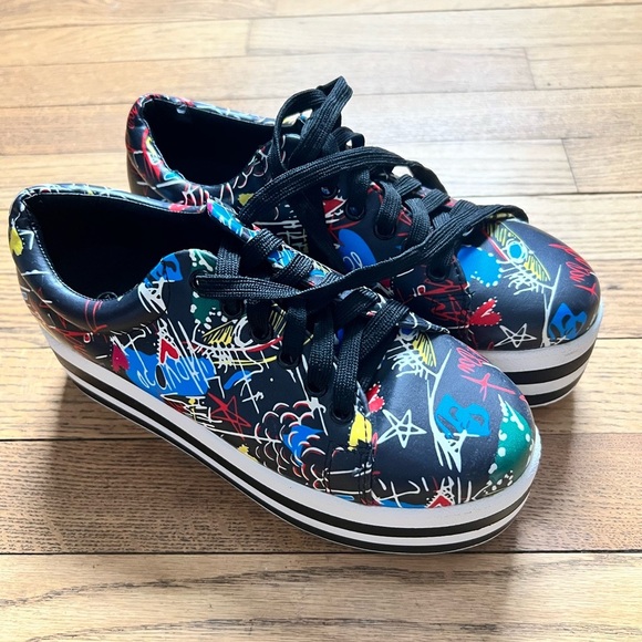 Harajuku Lovers Colorful Platform Sneakers Size 6.5 - Picture 1 of 4